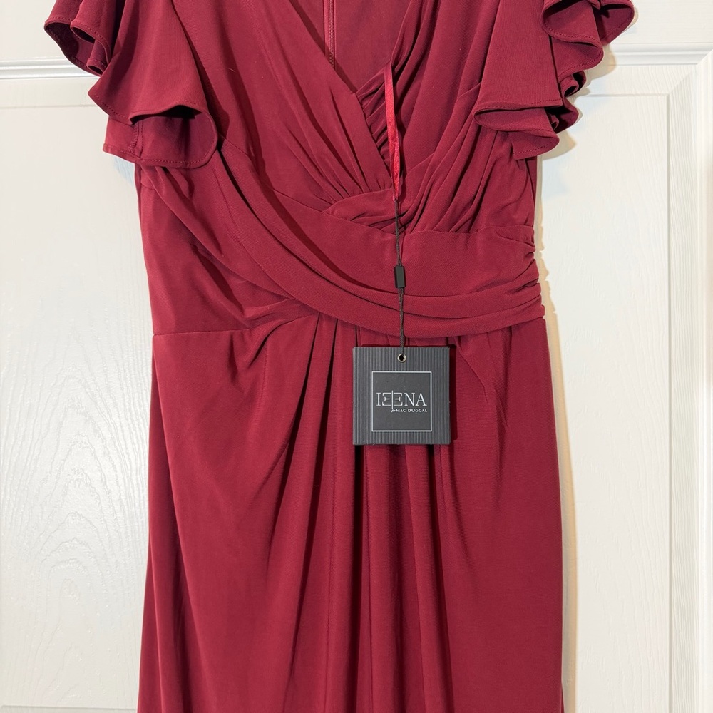 IEENA for MAC DUGAL Flounce Sleeve Midi Dress | Size 8 - Picture 6 of 8